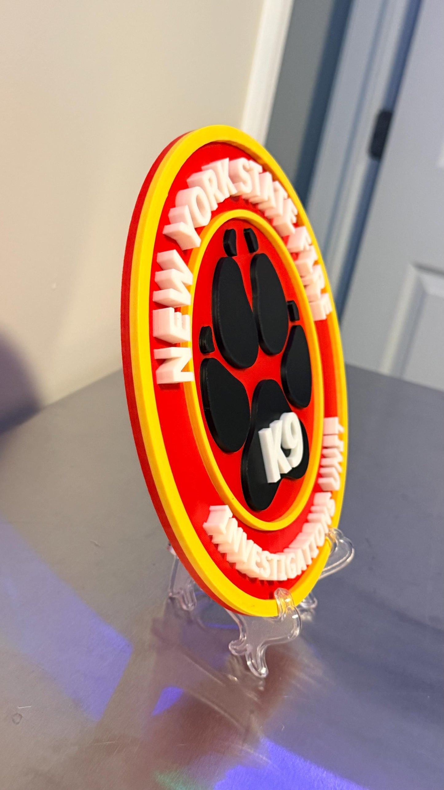 New York State Fire K9 Investigations Unit 3D Plaque Embossed First Responder Wall Art NYS Fire NY