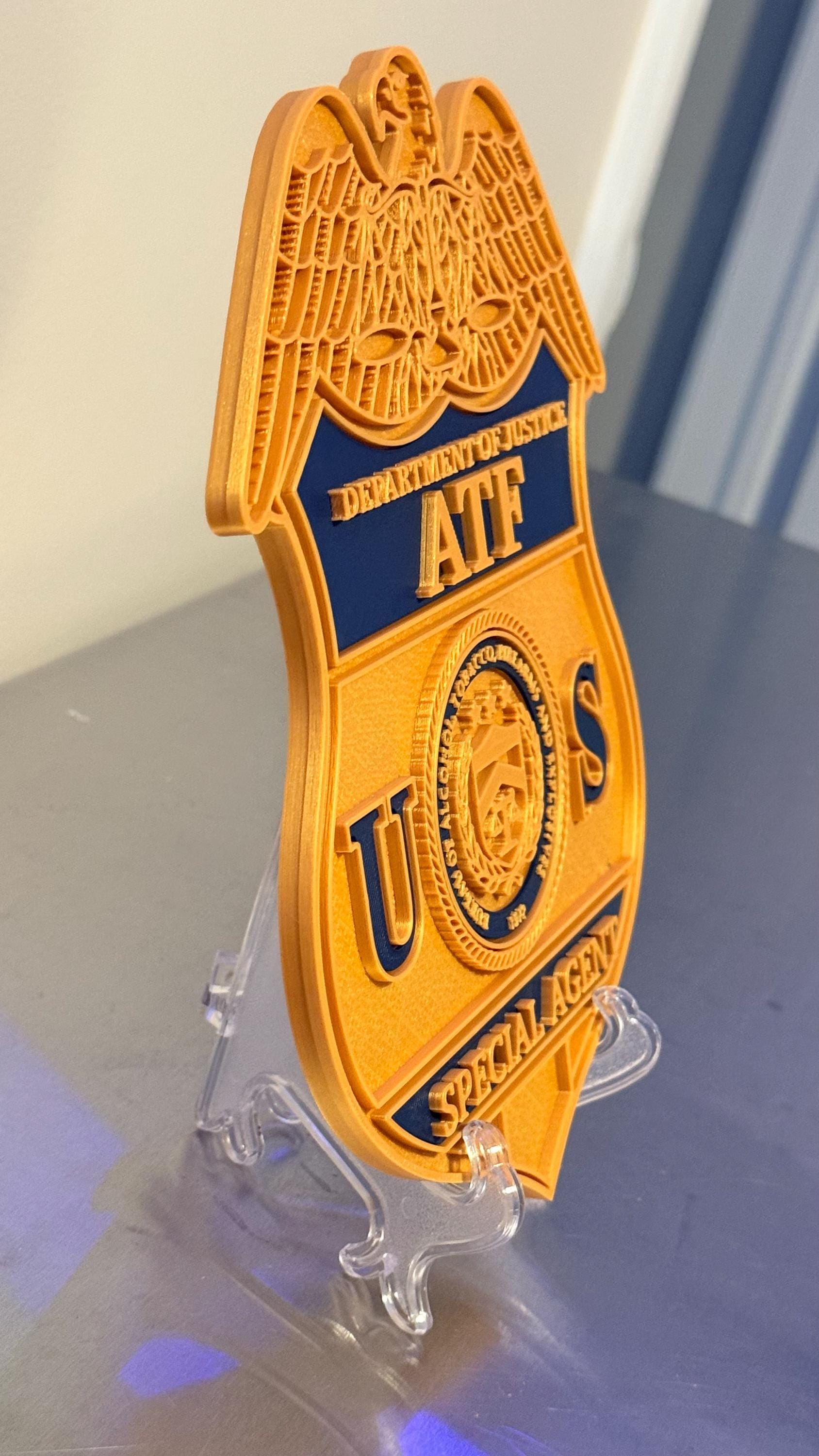 ATF Special Agent Badge 9" 3D Embossed Police Plaque - Government DOJ