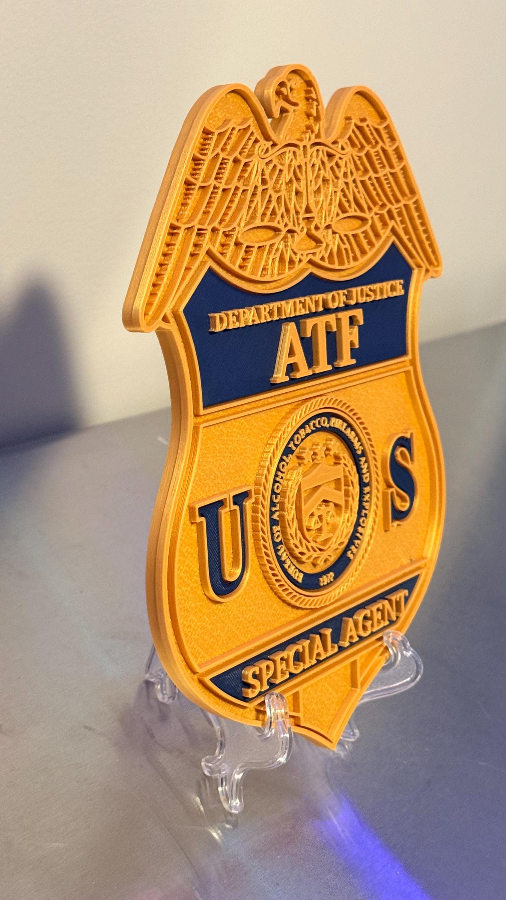 ATF Special Agent Badge 9" 3D Embossed Police Plaque - Government DOJ