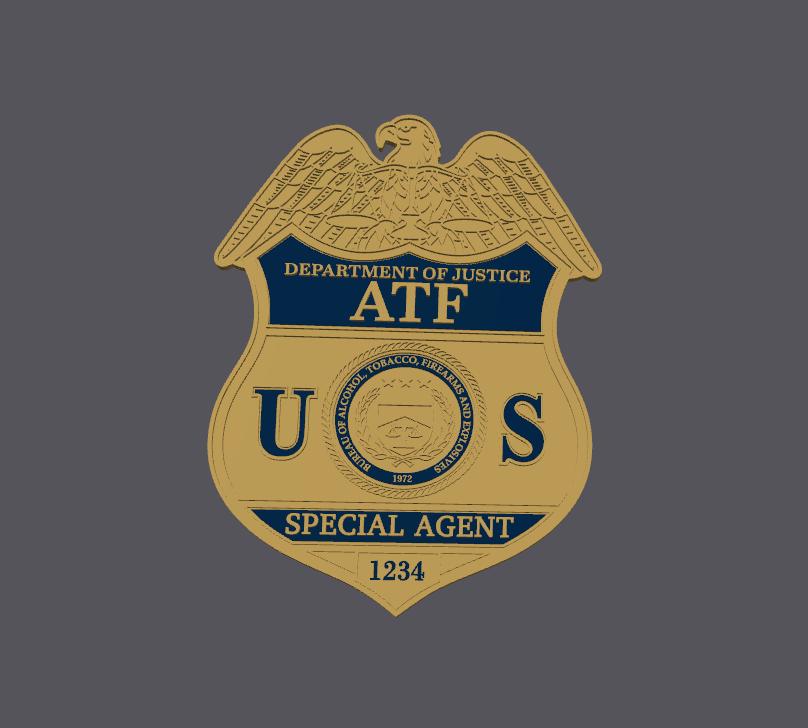 ATF Special Agent Badge 9" 3D Embossed Police Plaque - Government DOJ