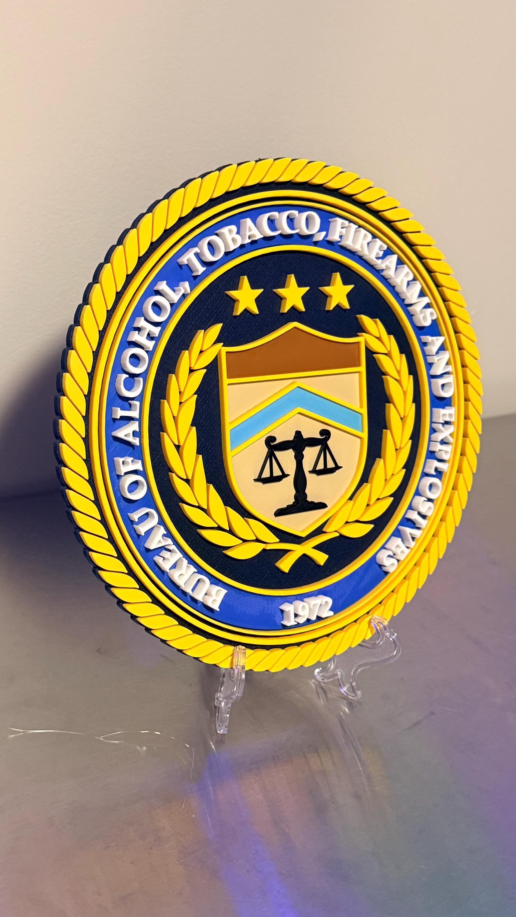 ATF 3D Embossed Display Plaque: First Responder Wall Art Government