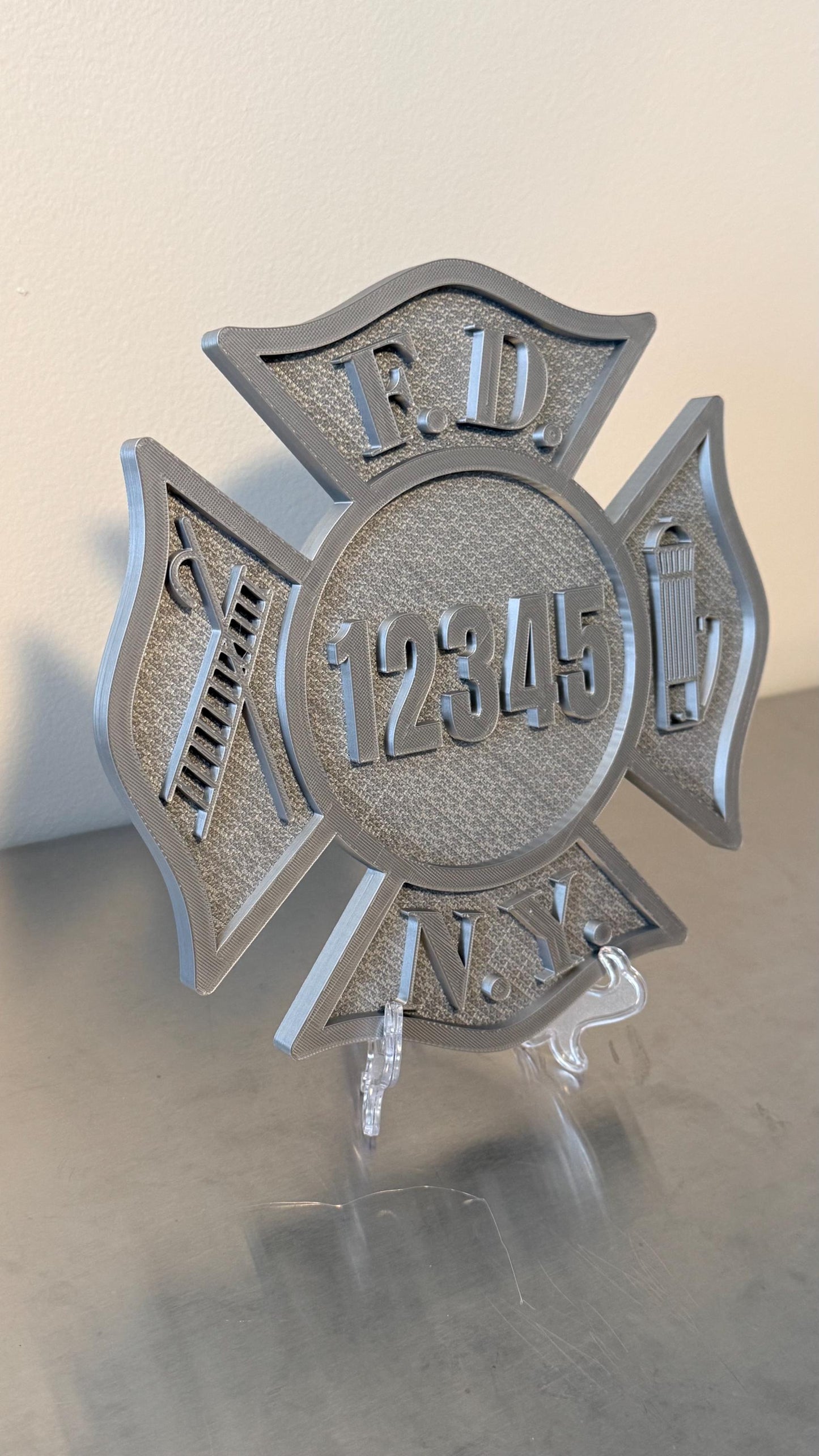 FDNY Firefighter Badge 3D Display Plaque , Firefighter Gift, NYC Wall Decor