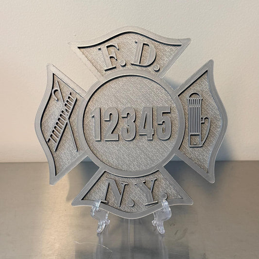 FDNY Firefighter Badge 3D Display Plaque , Firefighter Gift, NYC Wall Decor