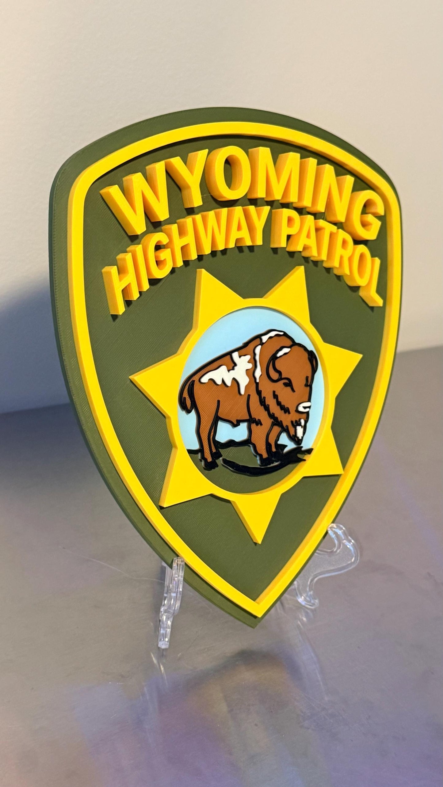 Wyoming Highway Patrol 3D Plaque, First Responder Wall Art Wyoming