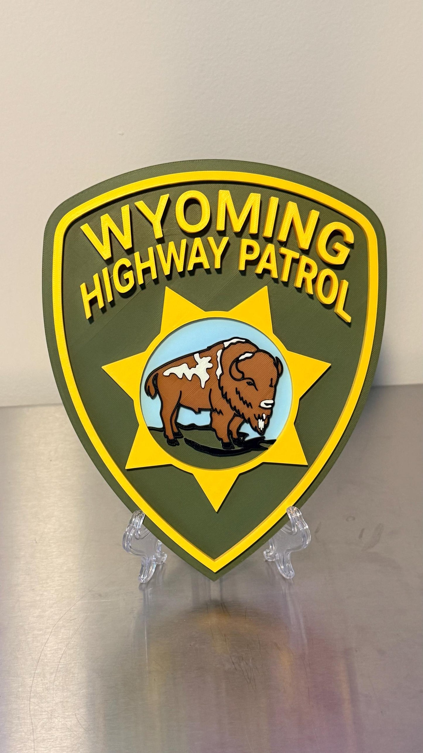 Wyoming Highway Patrol 3D Plaque, First Responder Wall Art Wyoming