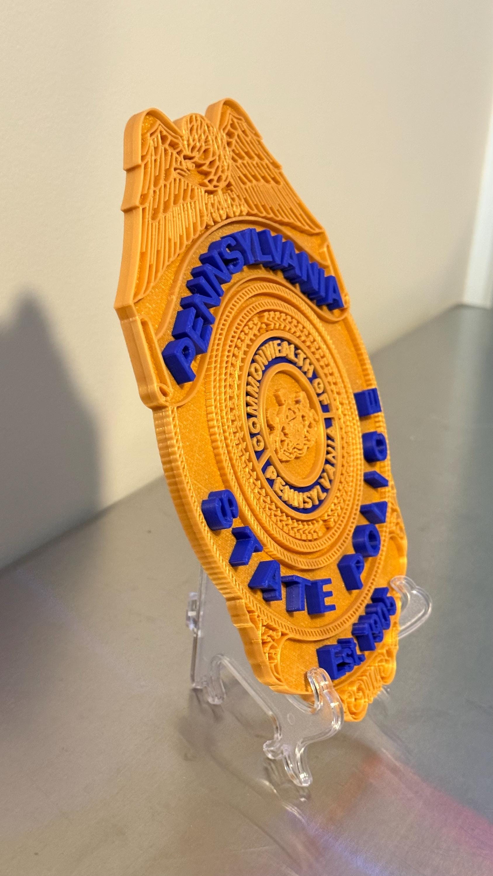 Pennsylvania State Police Badge 3D Display Plaque PSP PA Shield