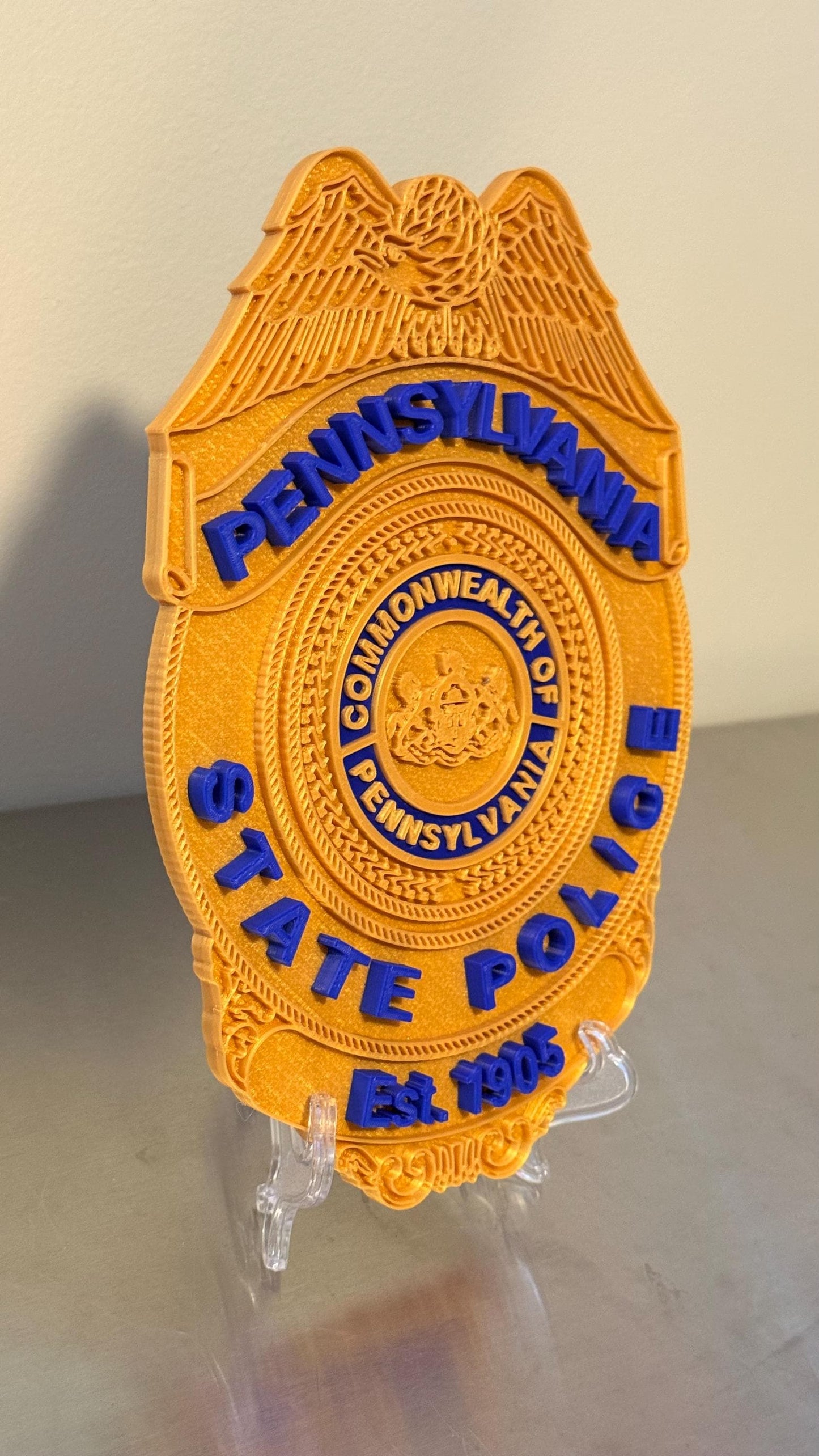 Pennsylvania State Police Badge 3D Display Plaque PSP PA Shield