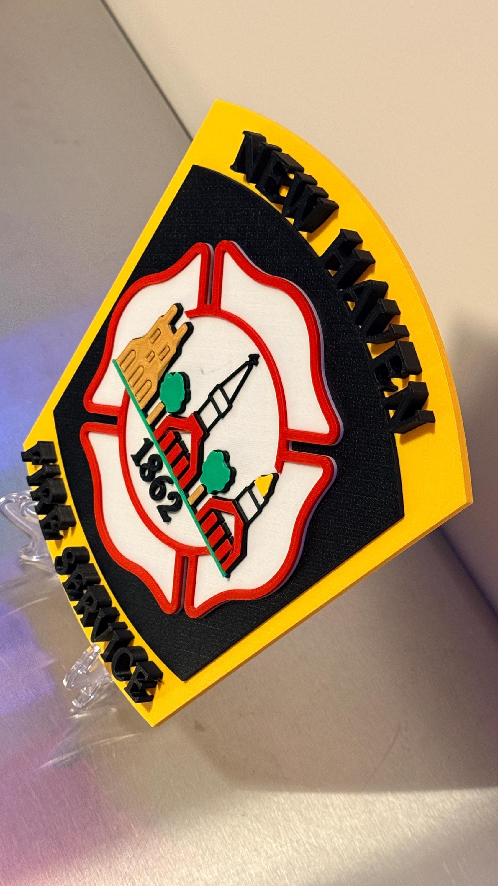 New Haven Fire Department 3D Embossed Plaque: First Responder Wall Art CT Connecticut