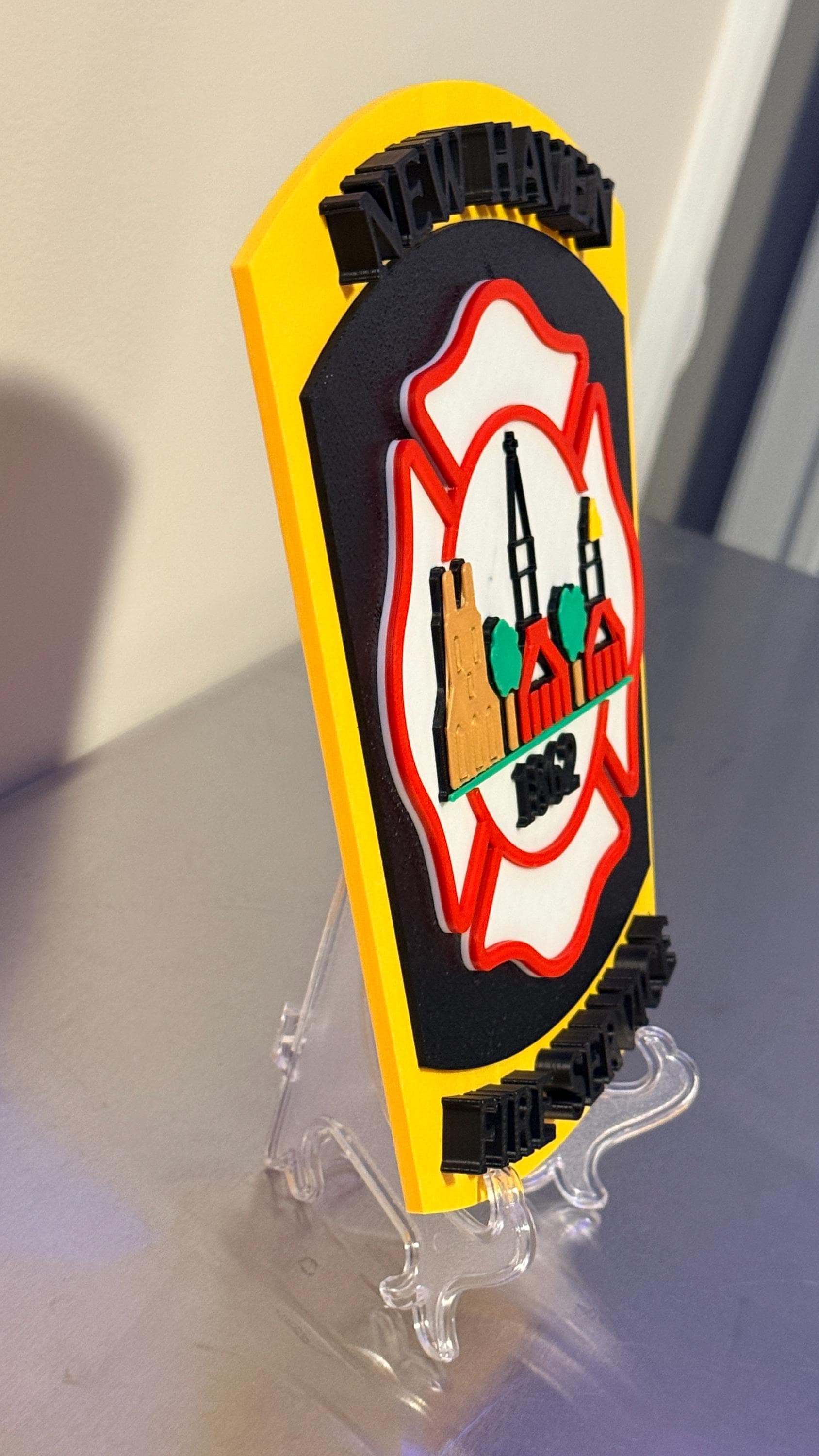 New Haven Fire Department 3D Embossed Plaque: First Responder Wall Art CT Connecticut