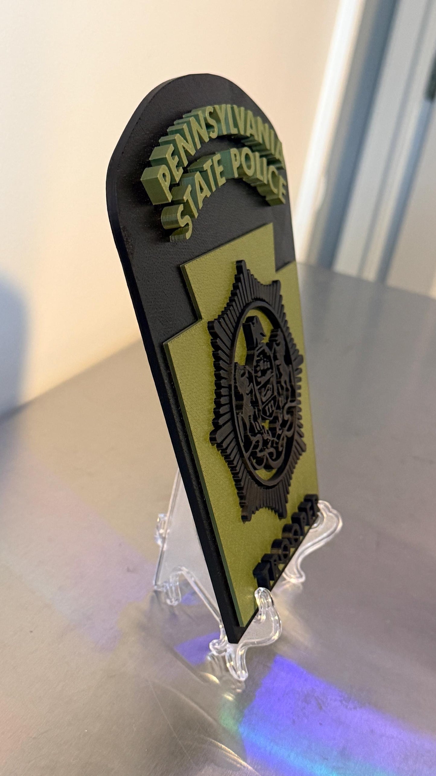 Pennsylvania State Police Trooper Subdued 3D Display Plaque PSP PA