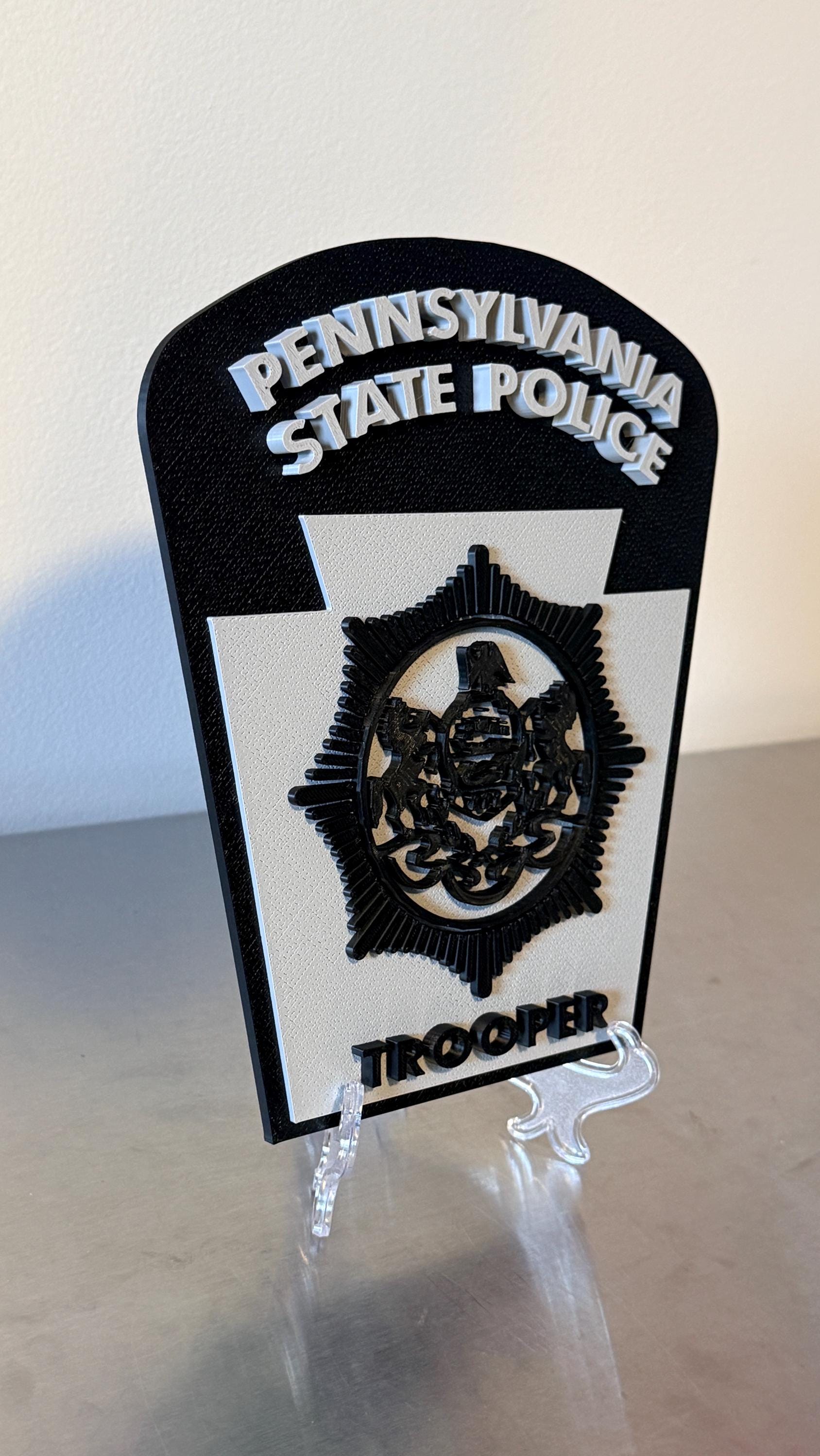 Pennsylvania State Police Trooper Subdued 3D Display Plaque PSP PA