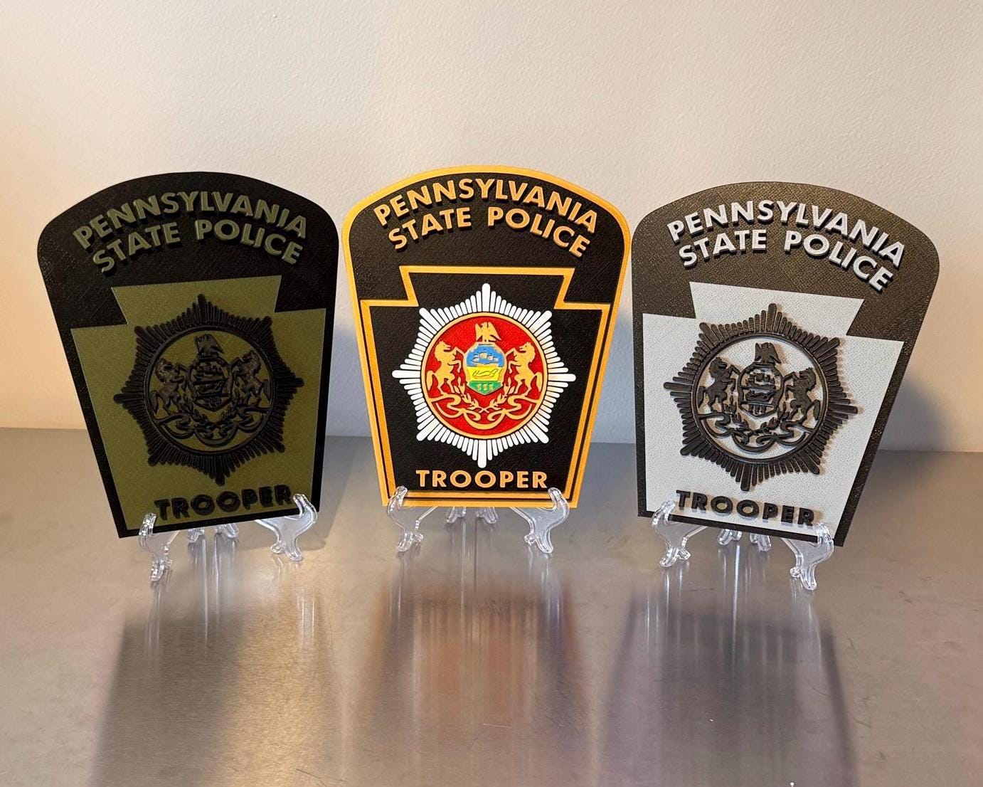 Pennsylvania State Police Trooper Subdued 3D Display Plaque PSP PA