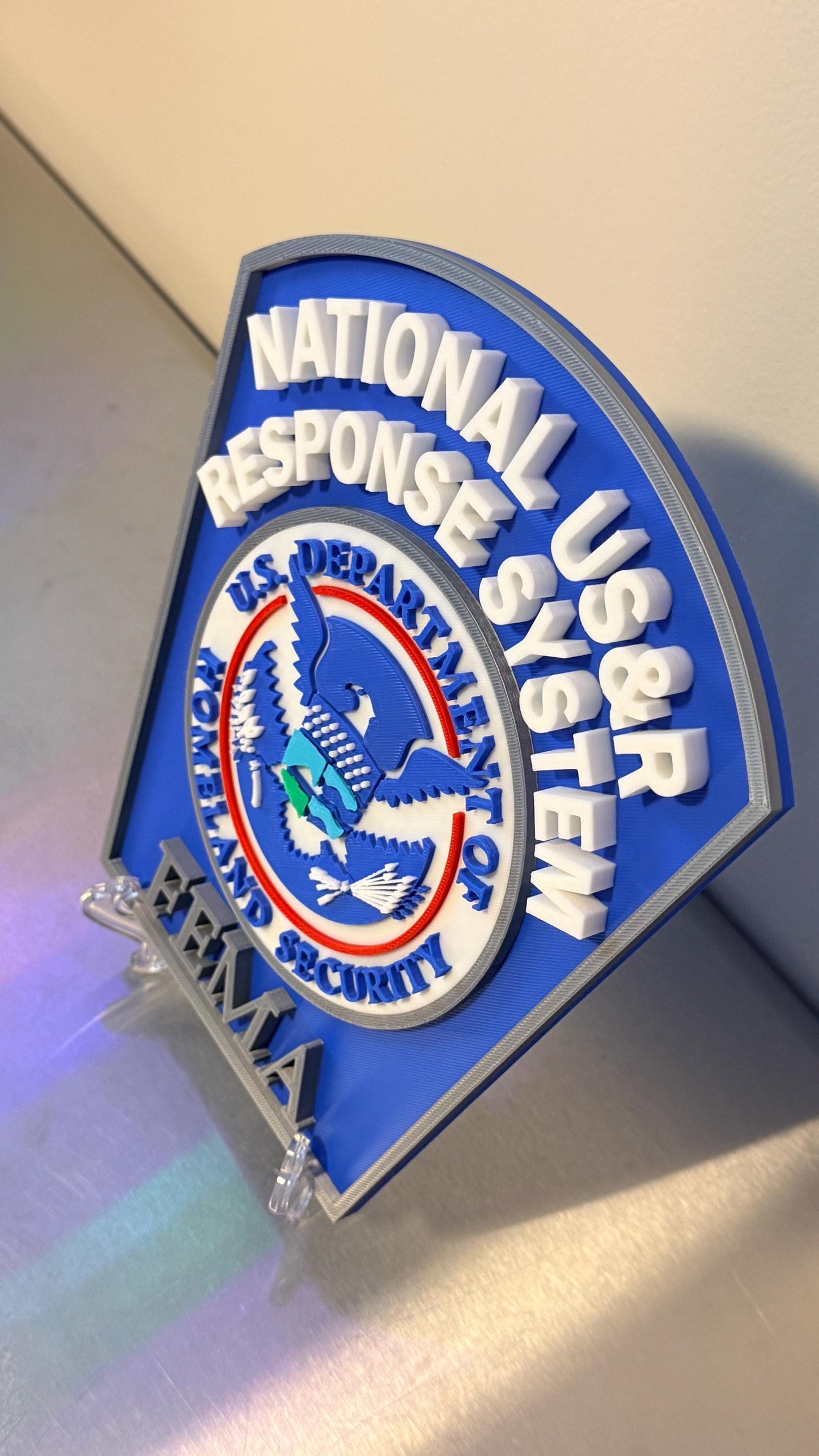 National USAR Response System FEMA 3D Embossed Plaque: First Responder Wall Decor Government