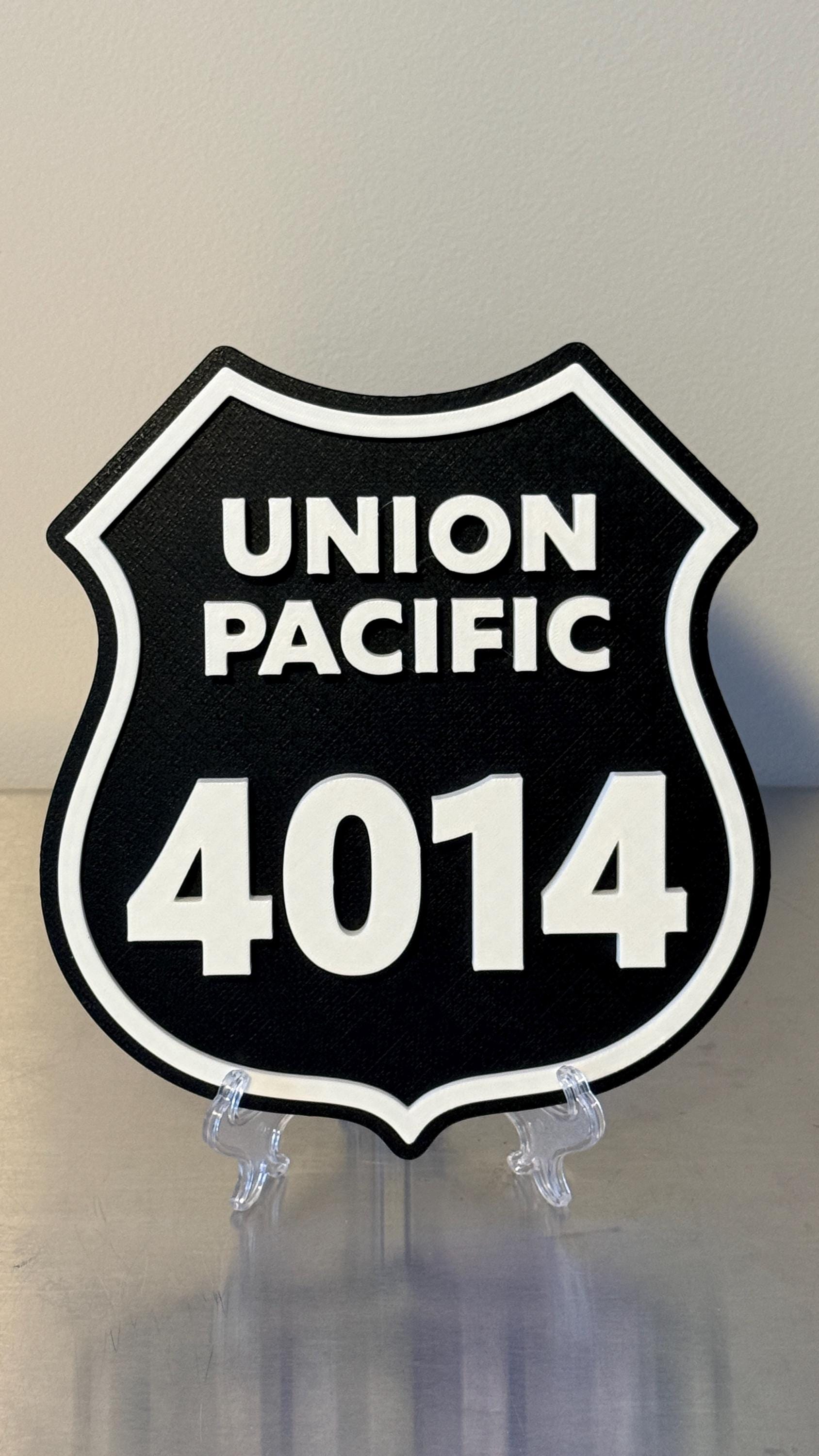 Union Pacific Railroad 3D Plaque 9" Shelf Or Wall Display Train Plaque Big Boy 4014