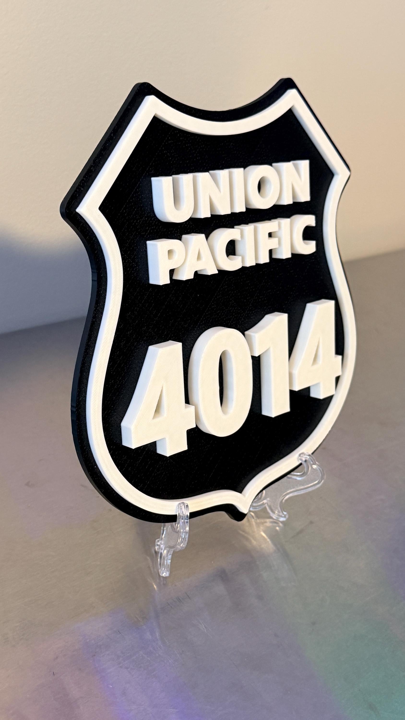 Union Pacific Railroad 3D Plaque 9" Shelf Or Wall Display Train Plaque Big Boy 4014