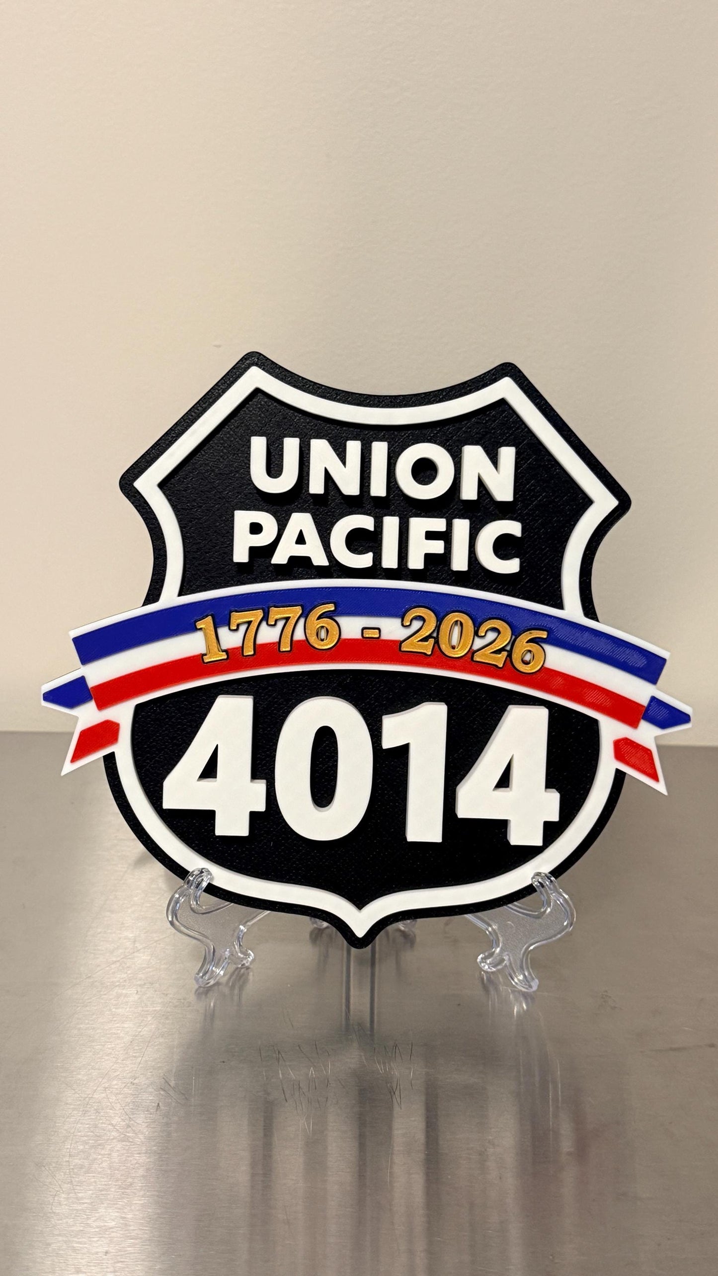 Union Pacific Railroad 3D Plaque 9" Shelf Or Wall Display Train Plaque Big Boy 4014