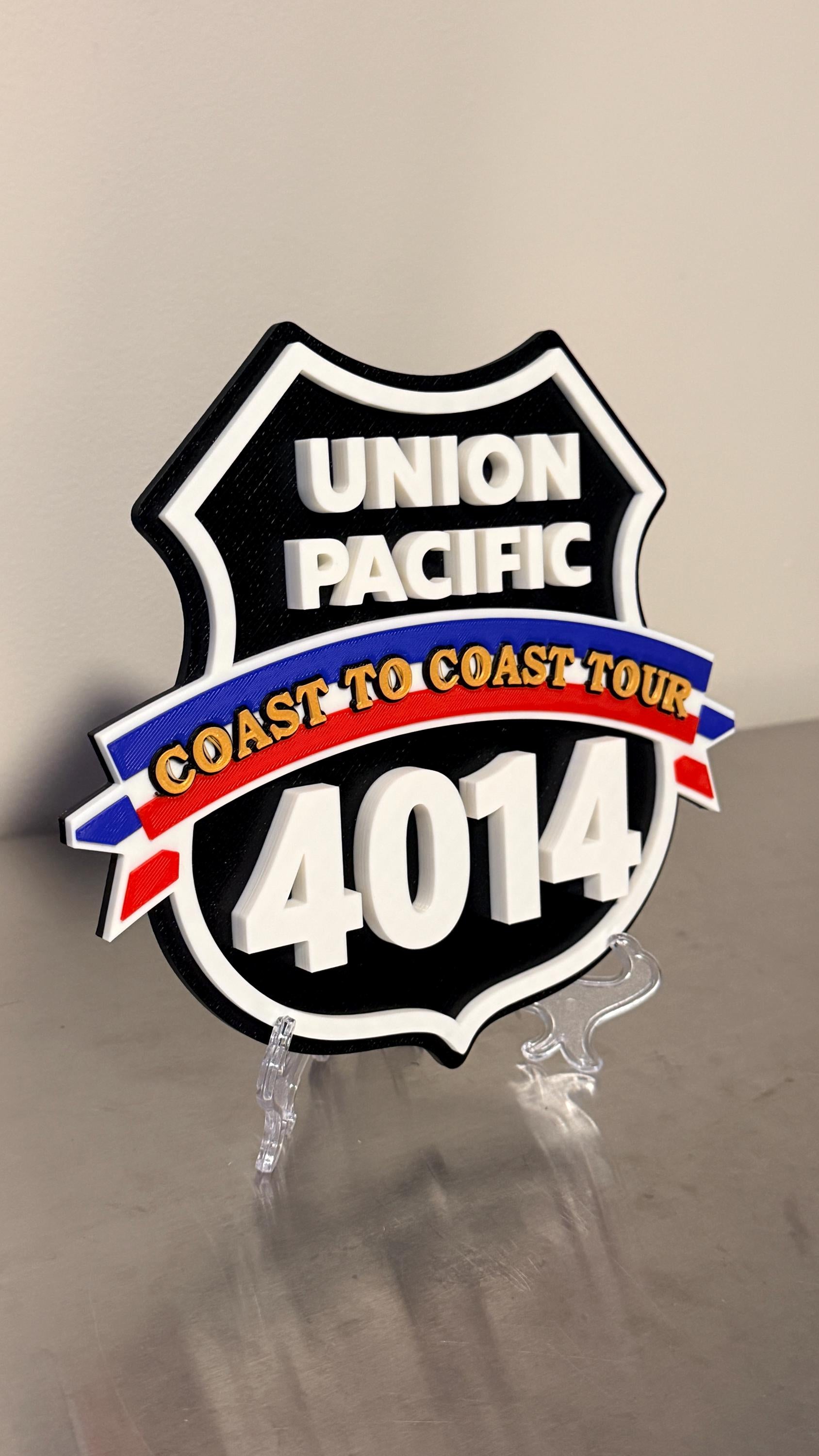 Union Pacific Railroad 3D Plaque 9" Shelf Or Wall Display Train Plaque Big Boy 4014