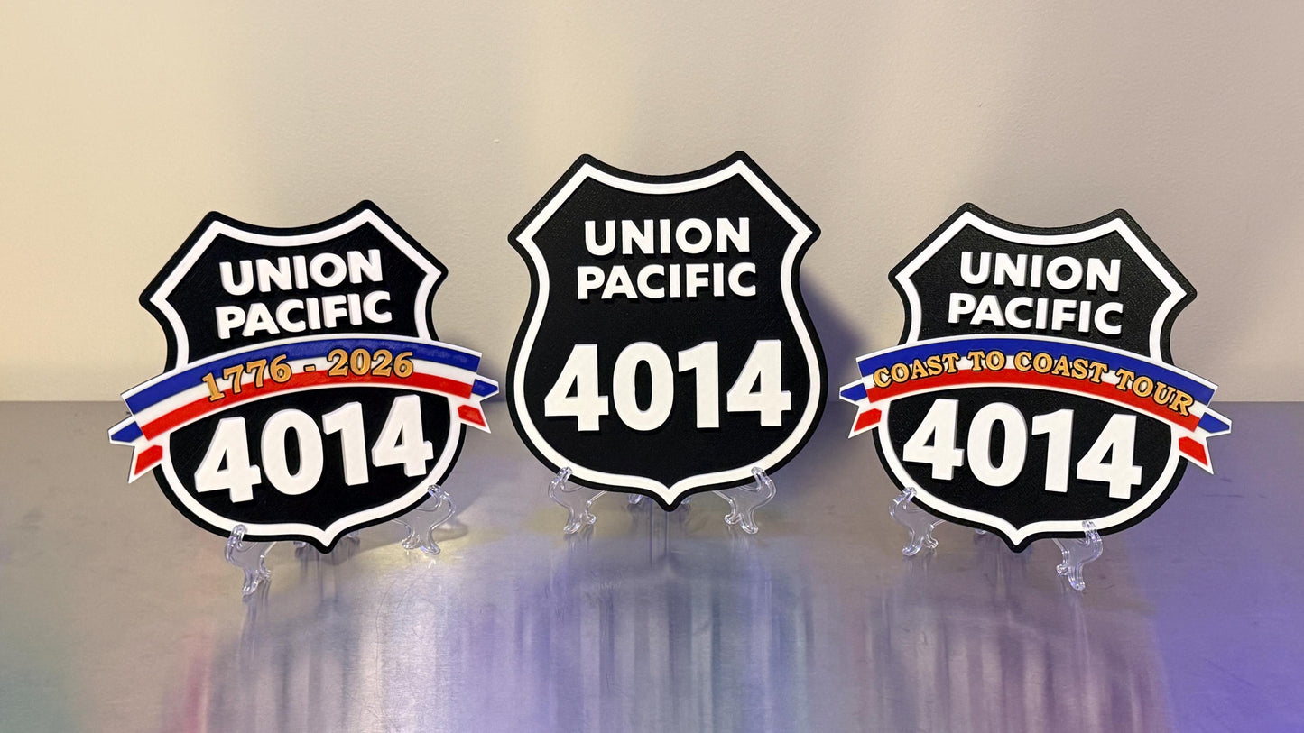 Union Pacific Railroad 3D Plaque 9" Shelf Or Wall Display Train Plaque Big Boy 4014