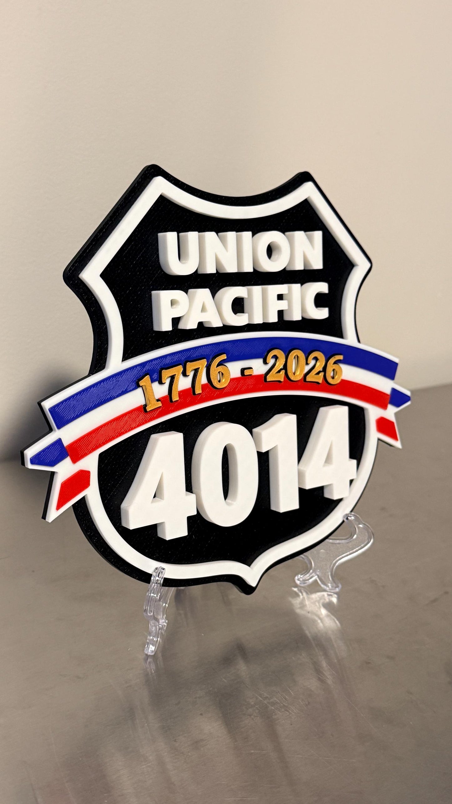 Union Pacific Railroad 3D Plaque 9" Shelf Or Wall Display Train Plaque Big Boy 4014