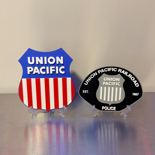 Union Pacific Railroad 3D Plaque 9" Shelf Or Wall Display Train Plaque