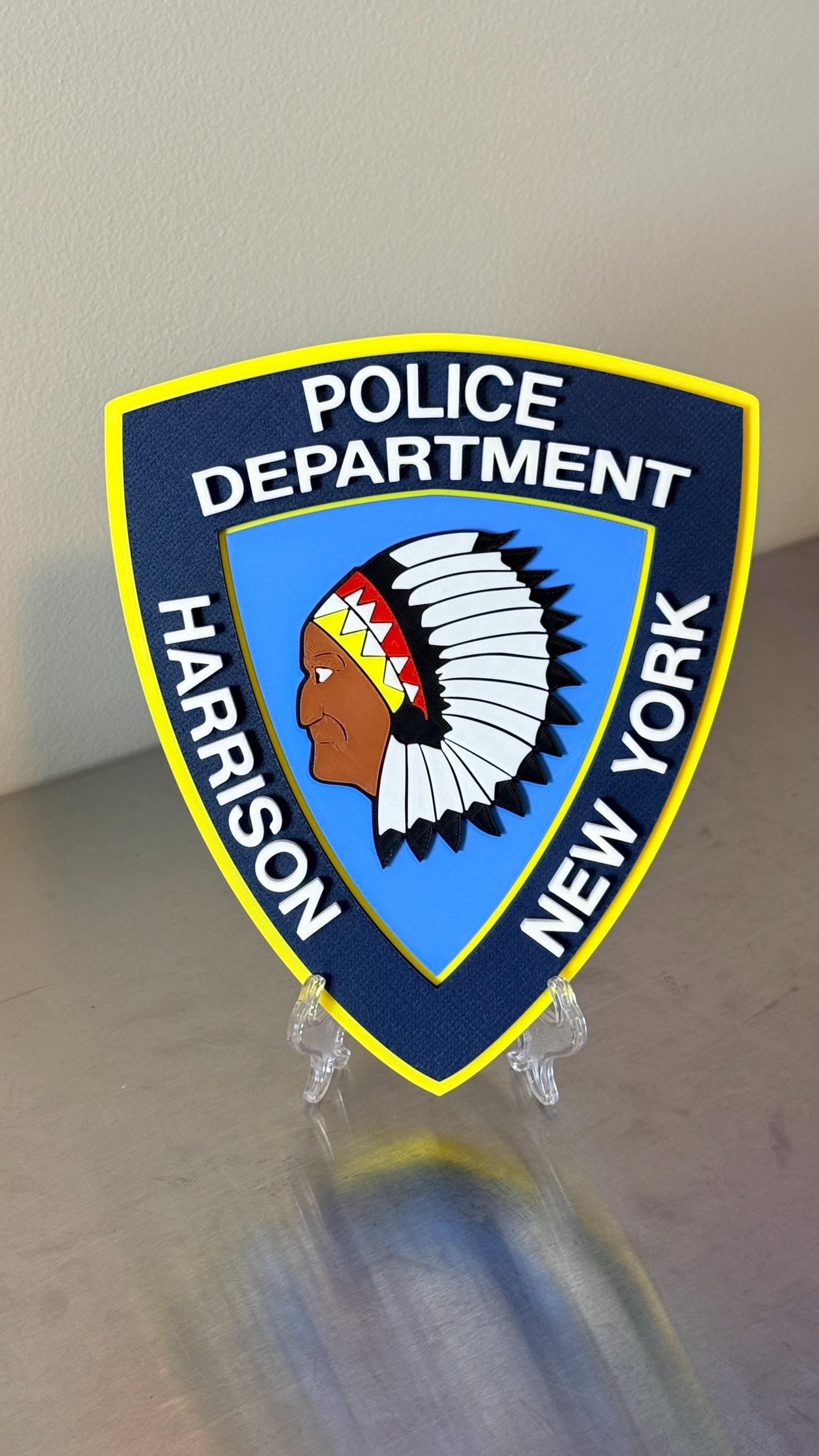 Harrison New York Police Department 3D Embossed Display Plaque NY