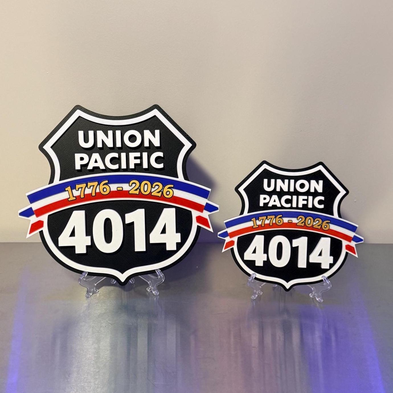 Customizable Train Number Union Pacific Railroad 3D Plaque 9" Shelf Or Wall Display Train Plaque