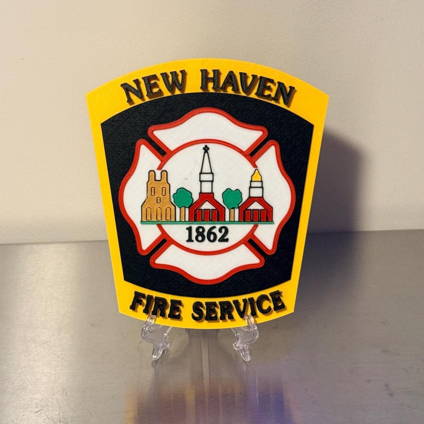 New Haven Fire Department 3D Embossed Plaque: First Responder Wall Art CT Connecticut