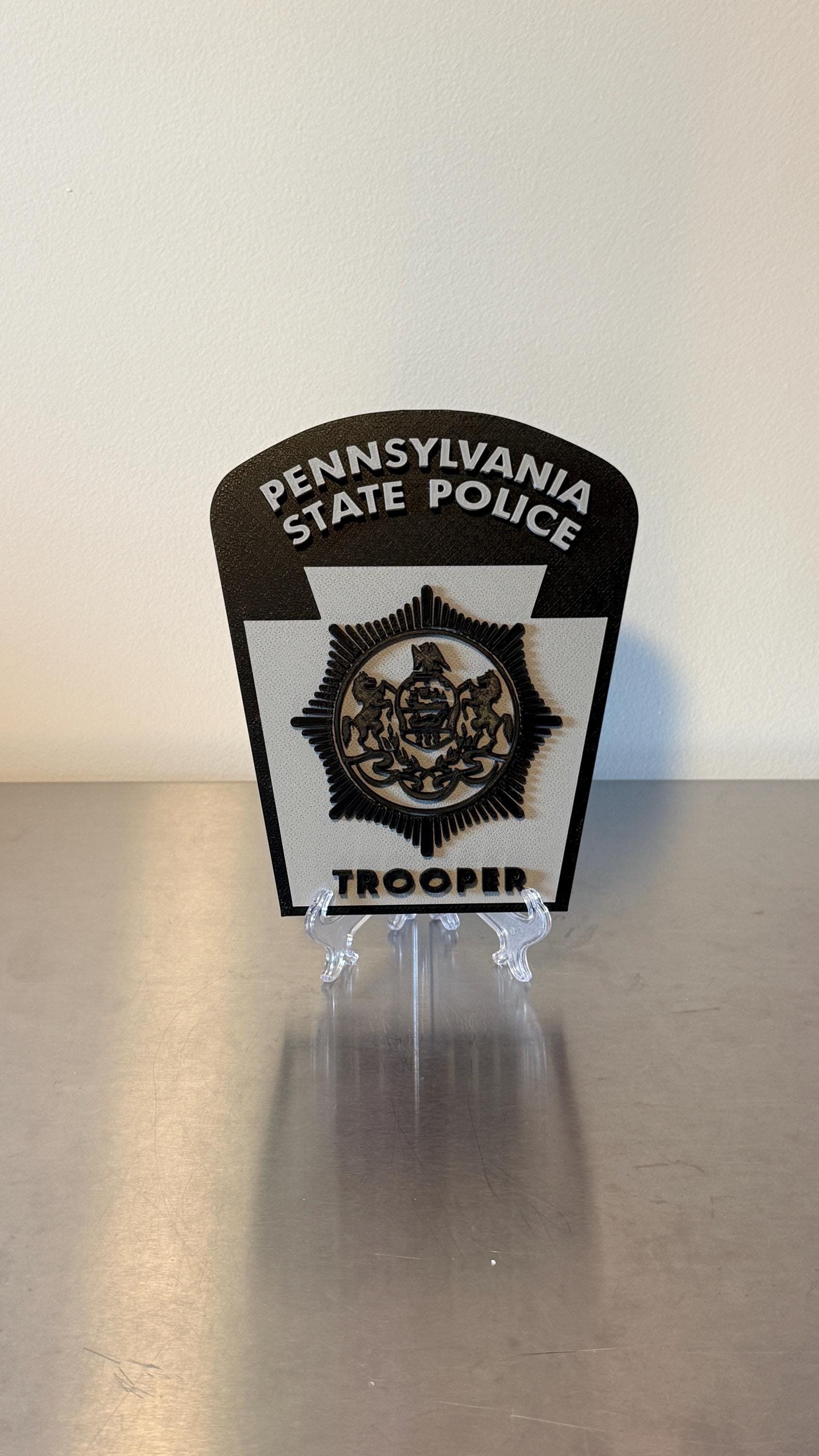 Pennsylvania State Police Trooper Subdued 3D Display Plaque PSP PA