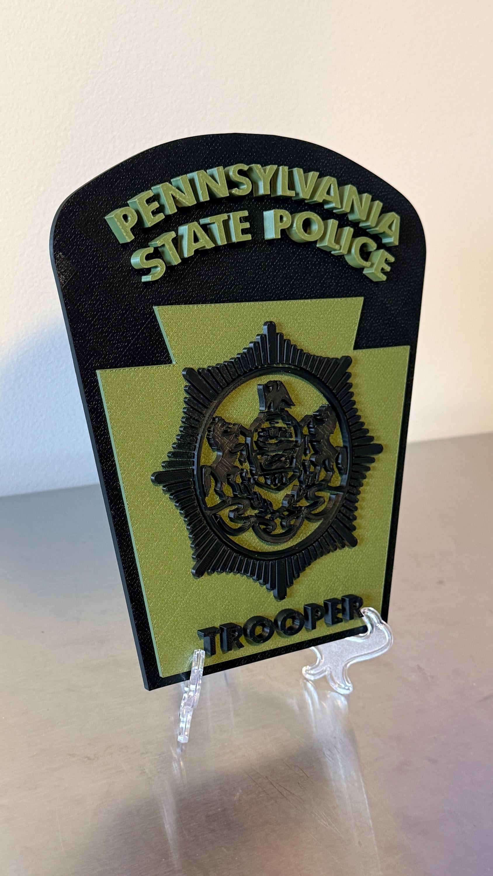 Pennsylvania State Police Trooper Subdued 3D Display Plaque PSP PA