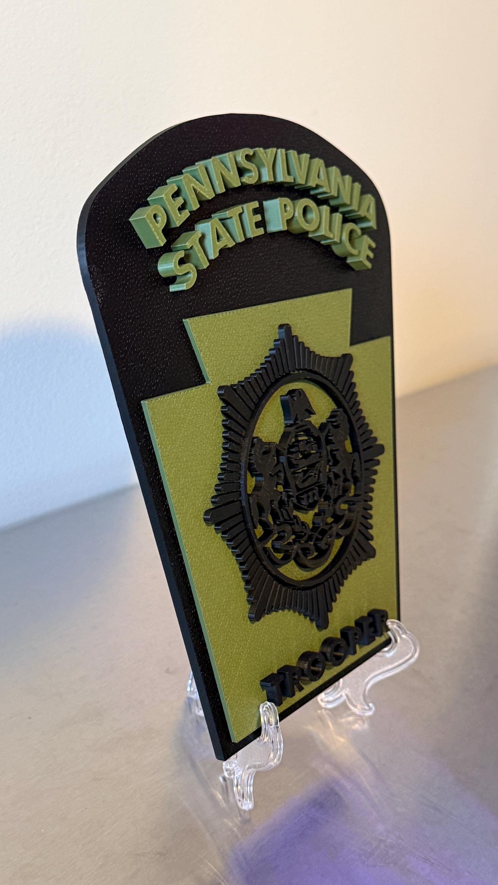 Pennsylvania State Police Trooper Subdued 3D Display Plaque PSP PA