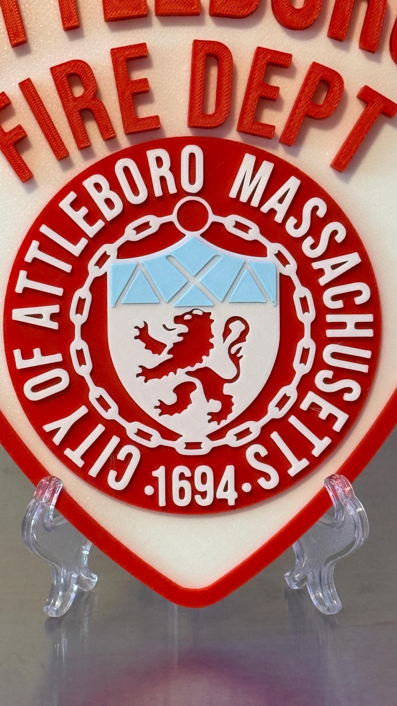 Attleboro Fire Department 3D Plaque: First Responder Wall Art MA Massachusetts