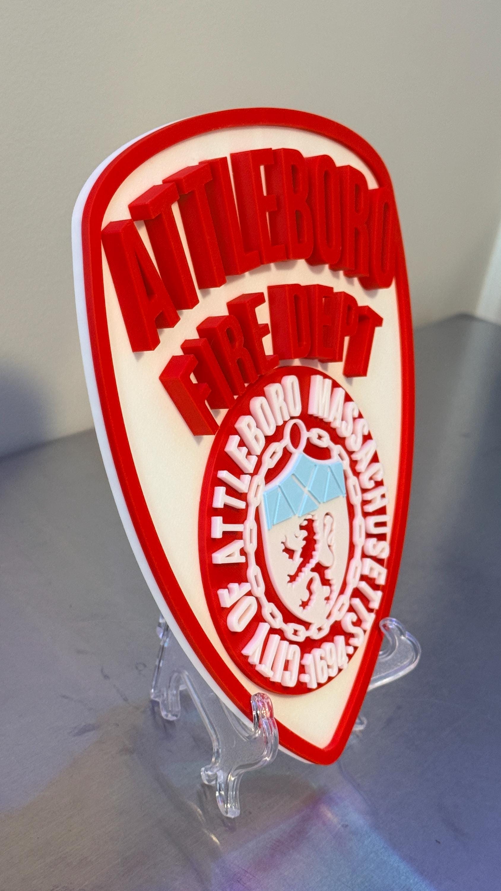 Attleboro Fire Department 3D Plaque: First Responder Wall Art MA Massachusetts
