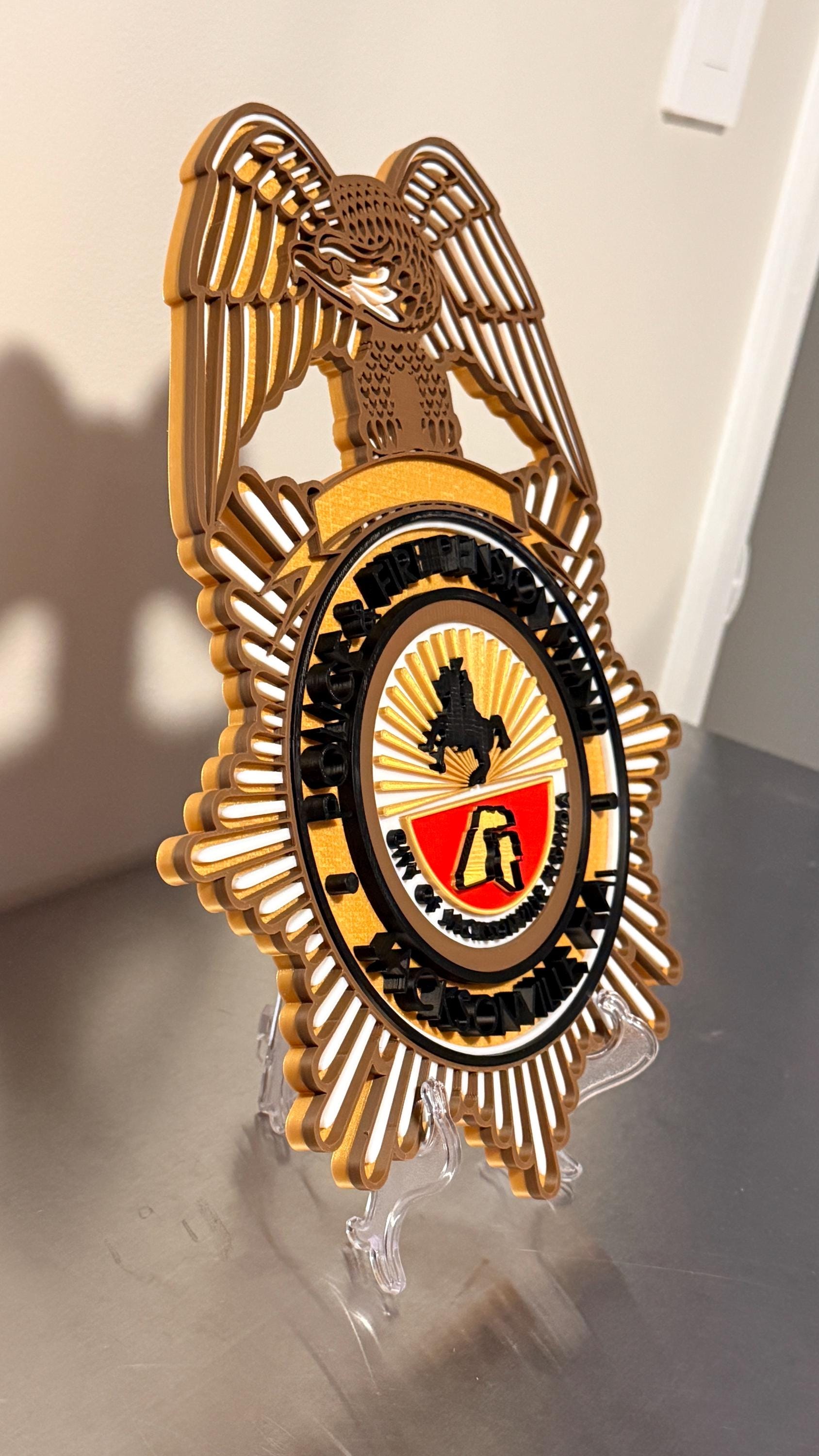 Jacksonville Police & Fire Pension Fund 3D Embosed Plaque First Responder Wall Art Florida