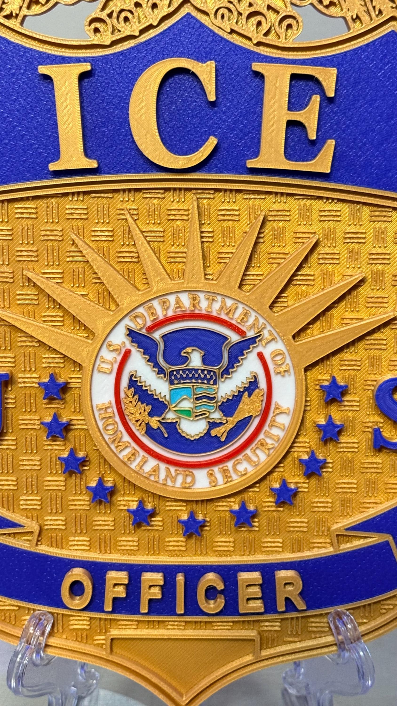 DHS ICE Badge 6 COLOR Display 3D Embossed Police Plaque - Government