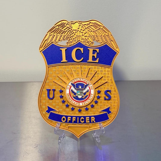 DHS ICE Badge 6 COLOR Display 3D Embossed Police Plaque - Government