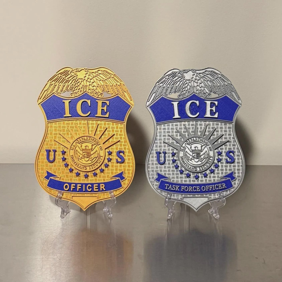 Badge Plaque, 3D Embossed Homeland Security Wall Decor | PLA Plastic | 9X6.3 Inch | Indoor Use