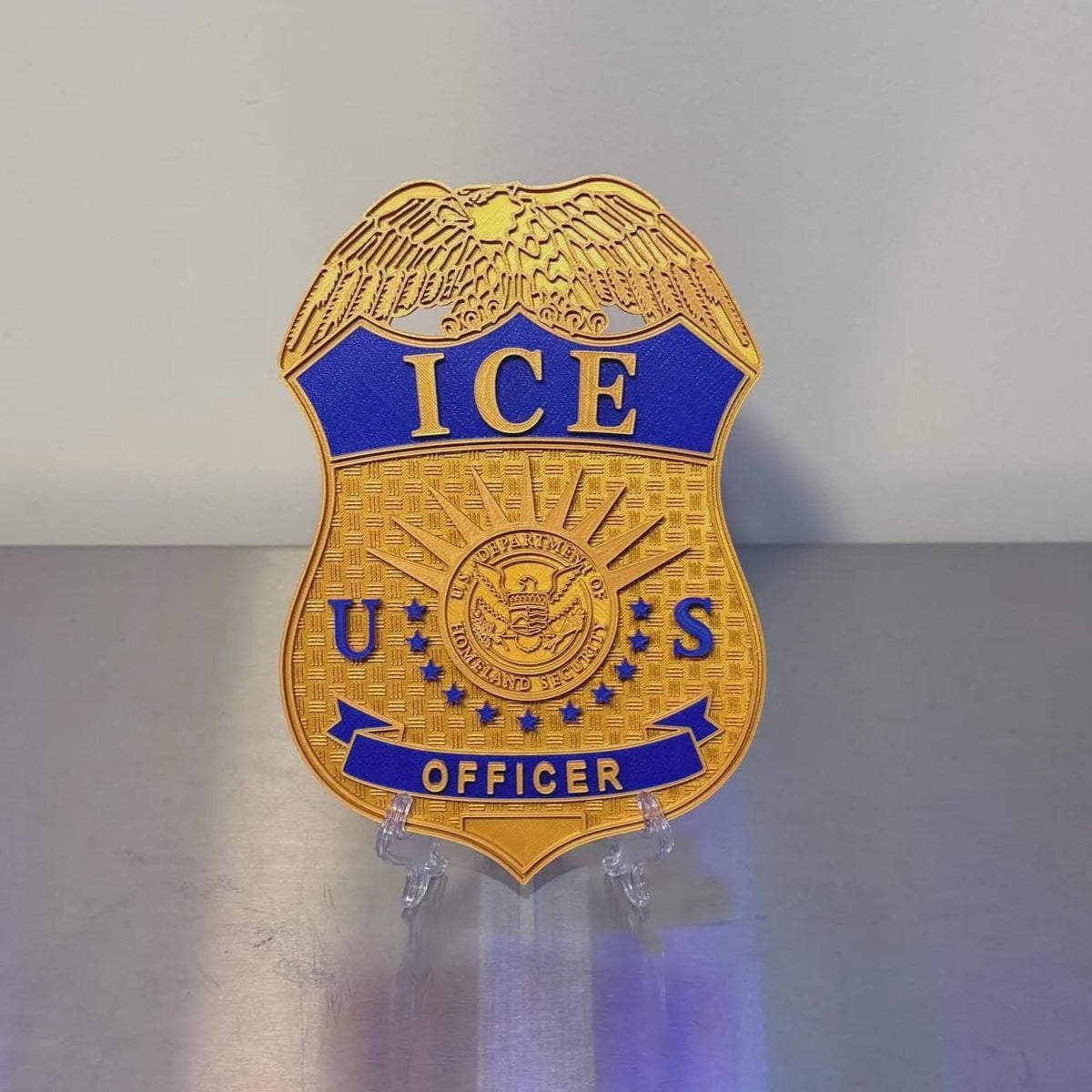 Badge Plaque, 3D Embossed Homeland Security Wall Decor | PLA Plastic | 9X6.3 Inch | Indoor Use