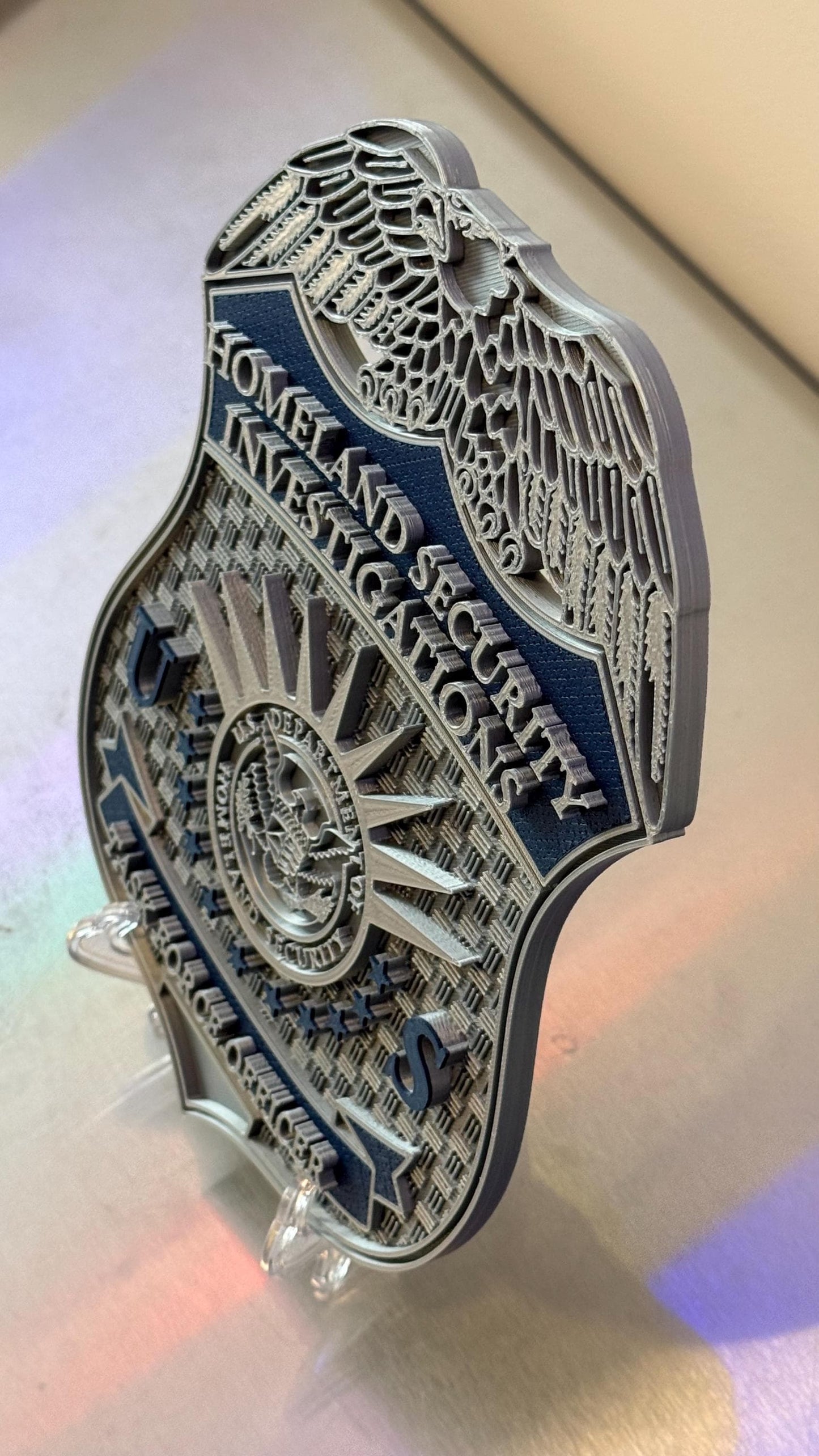 HSI Homeland Security Investigations Badge Display: 3D Embossed Police Plaque - Government ICE