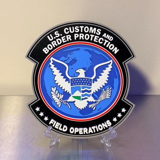 US Customs and Border Protection Field Operations 3D Embossed Plaque: First Responder Wall Decor Government Homeland