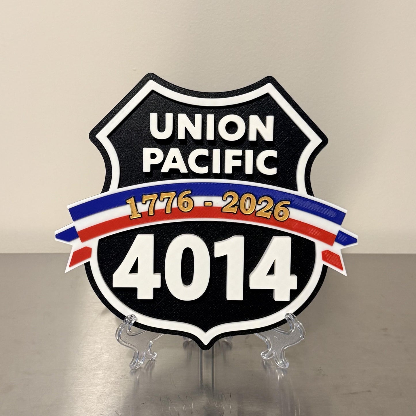 Union Pacific Railroad 3D Plaque 9" Shelf Or Wall Display Train Plaque Big Boy 4014