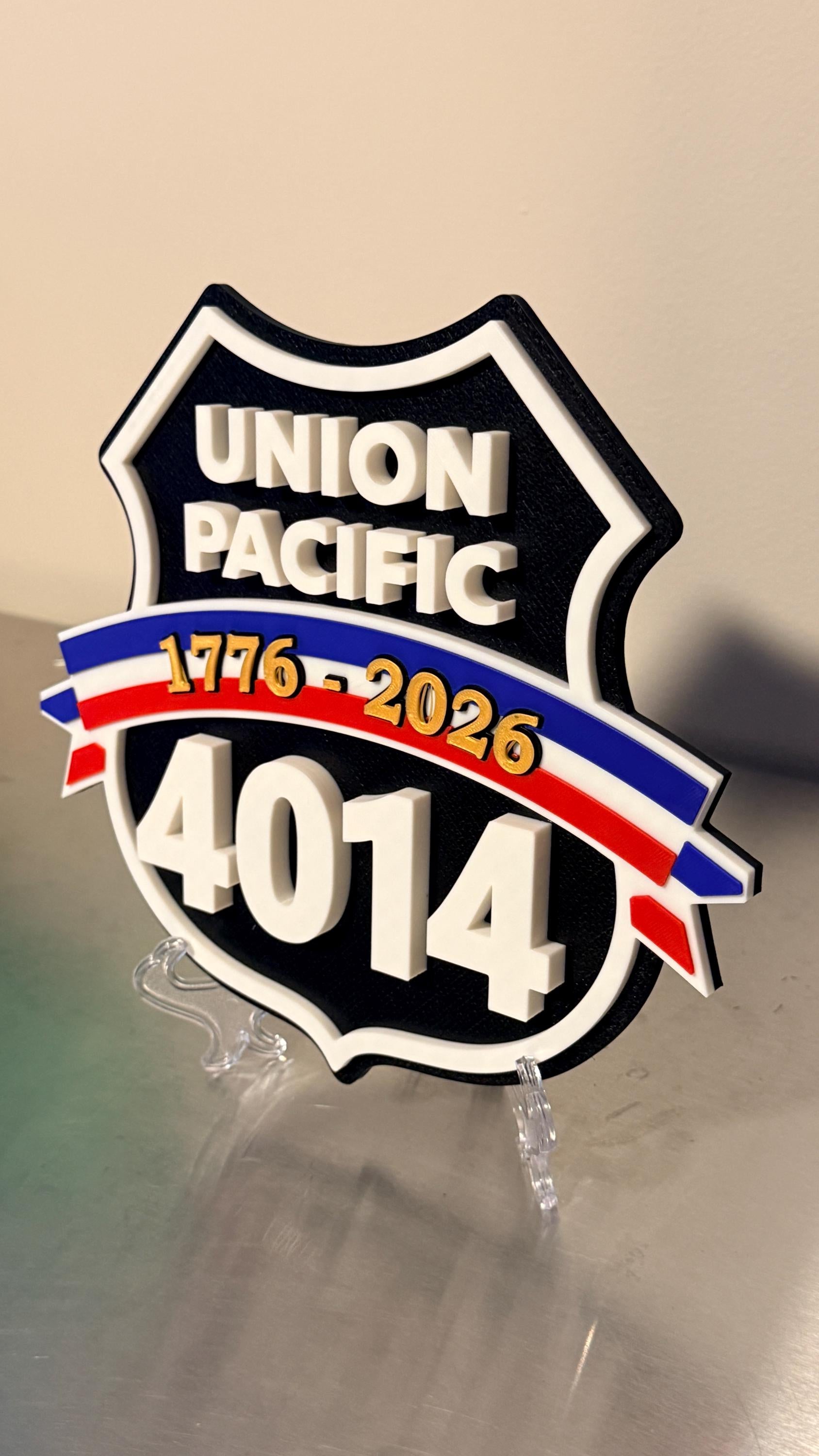 Union Pacific Railroad 3D Plaque 9" Shelf Or Wall Display Train Plaque Big Boy 4014