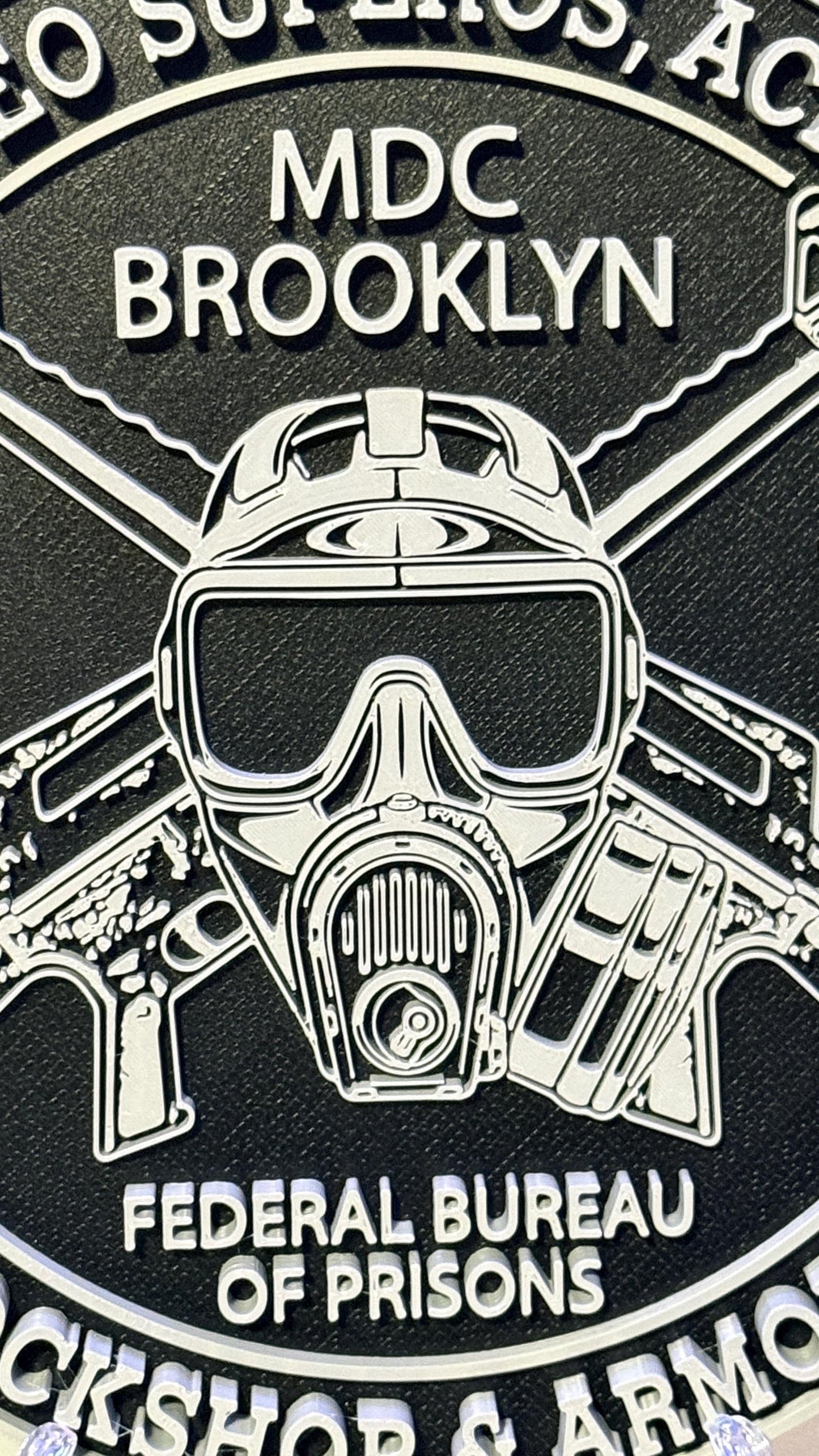 MDC Brooklyn Lockshop & Armory - Federal Bureau Of Prisons 3D Display Plaque NY
