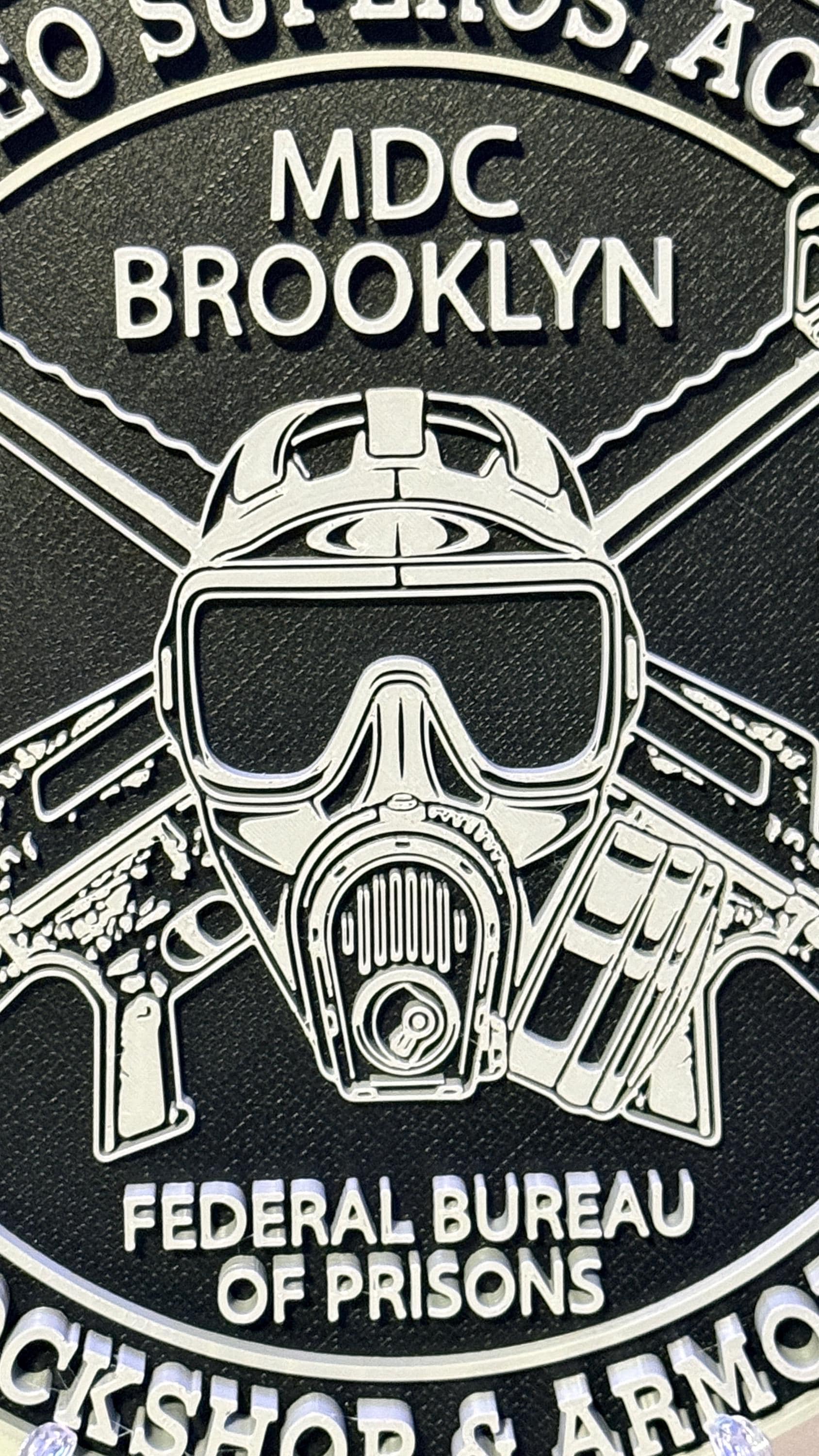 MDC Brooklyn Lockshop & Armory - Federal Bureau Of Prisons 3D Display Plaque NY
