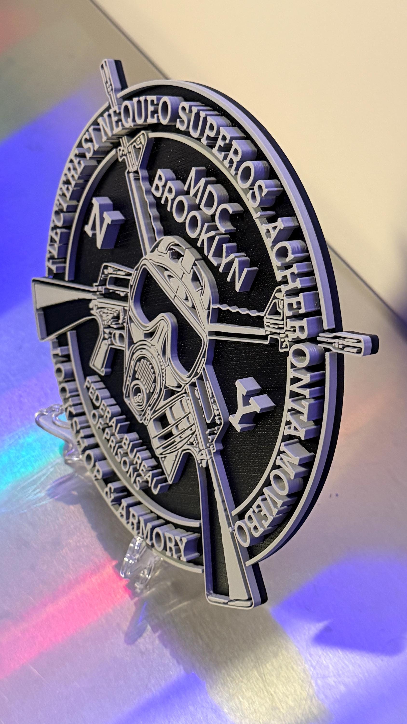 MDC Brooklyn Lockshop & Armory - Federal Bureau Of Prisons 3D Display Plaque NY