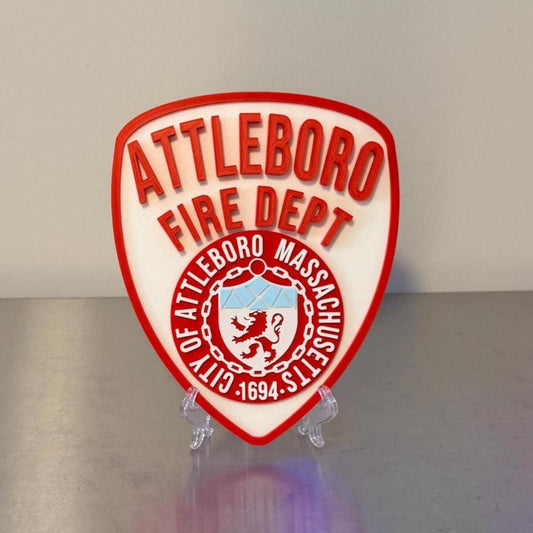 Attleboro Fire Department 3D Plaque: First Responder Wall Art MA Massachusetts