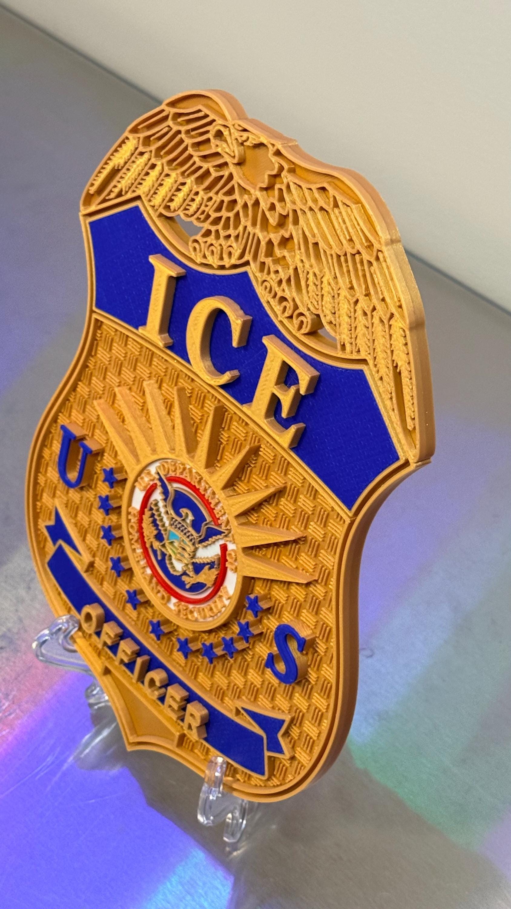 DHS ICE Badge 6 COLOR Display 3D Embossed Police Plaque - Government