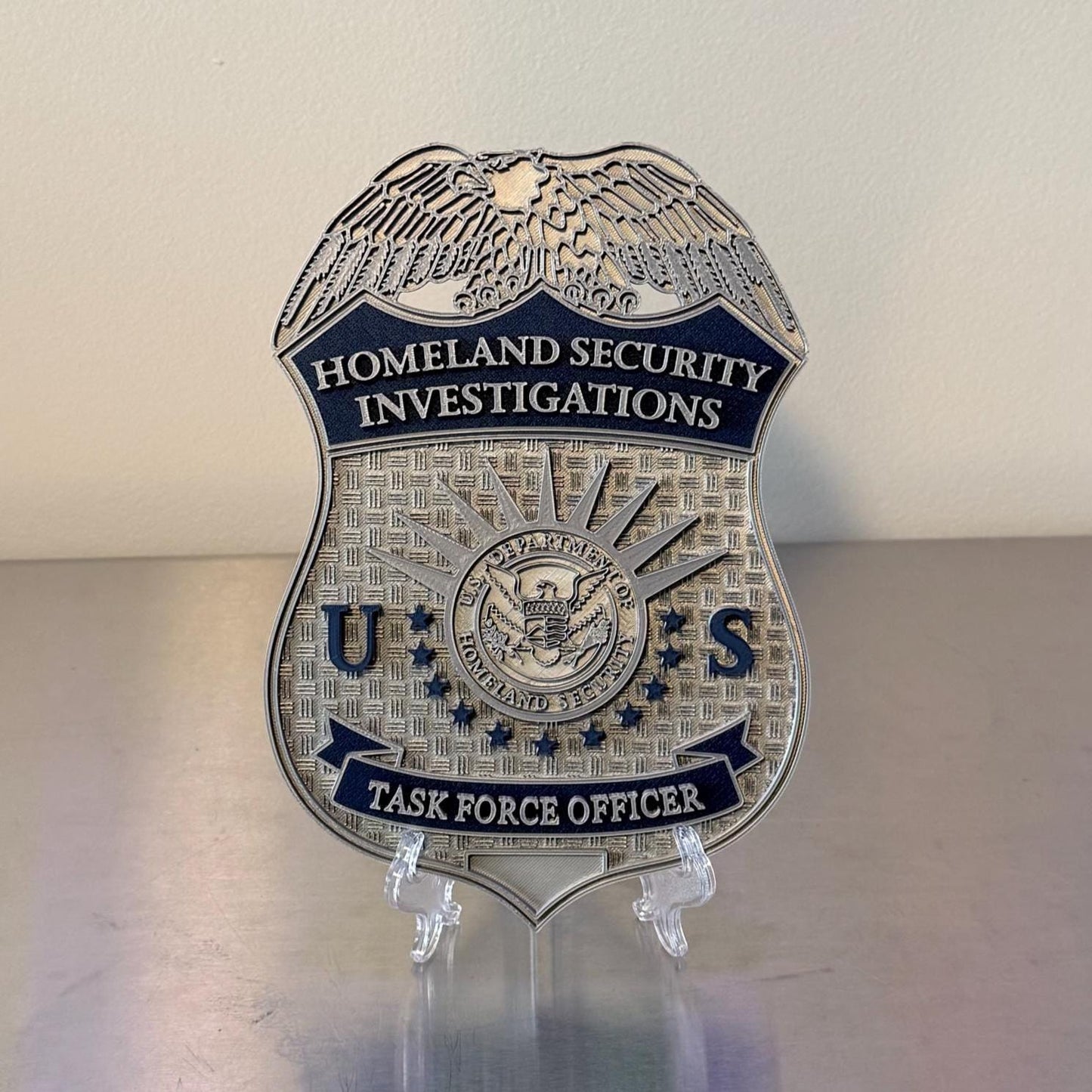 HSI Homeland Security Investigations Badge Display: 3D Embossed Police Plaque - Government ICE