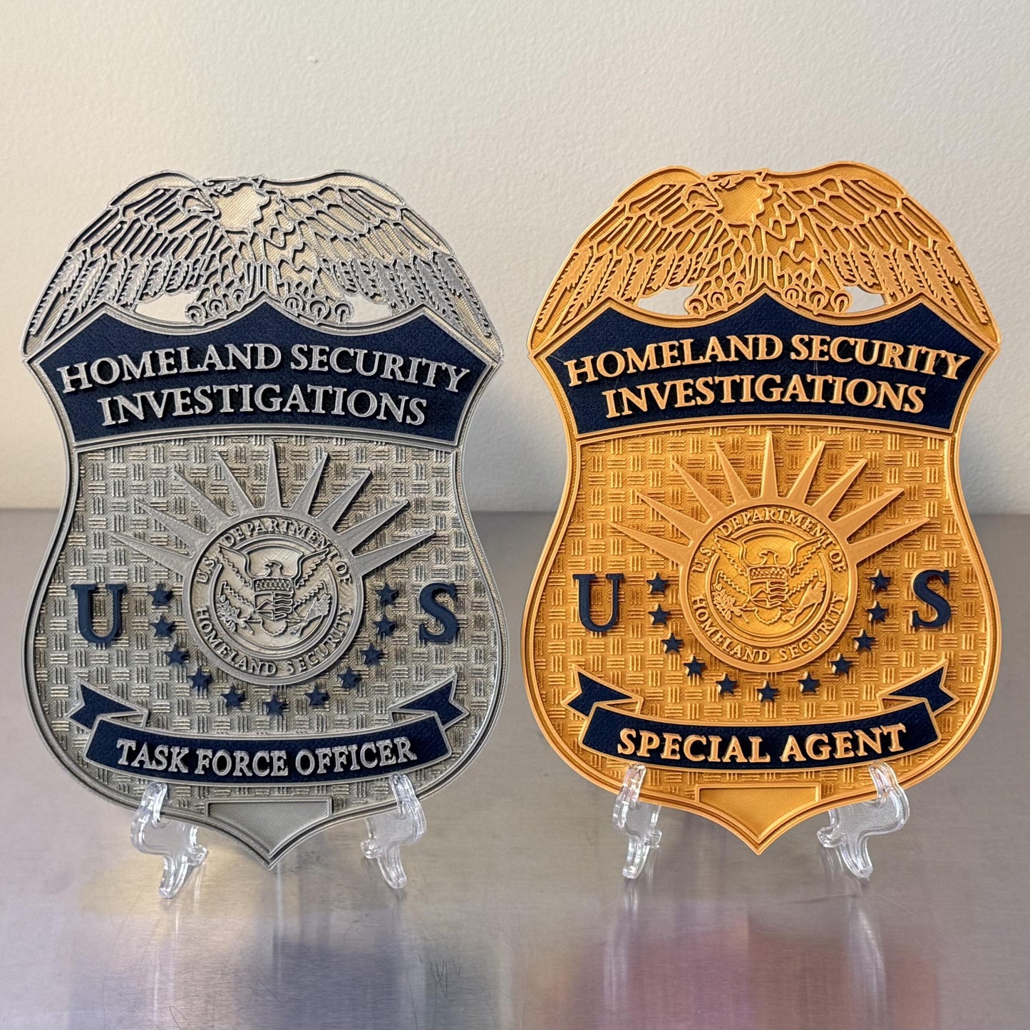 HSI Homeland Security Investigations Badge Display: 3D Embossed Police Plaque - Government ICE