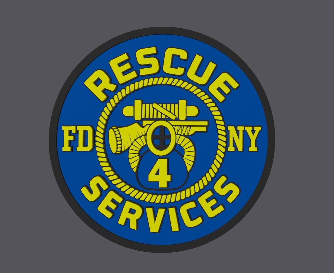 FDNY RESCUE 2, 3, 4 3D Embossed Display Plaque 9" Firefighter Gift, First Responder Firehouse