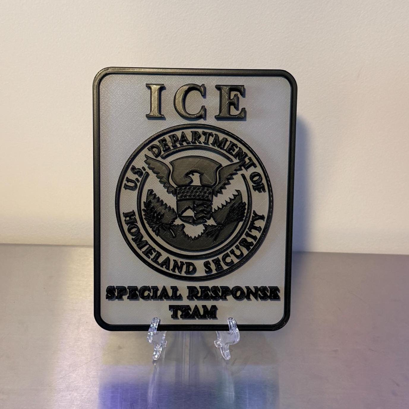 DHS ICE Special Response Team 3D Embossed Plaque: First Responder Wall Art Homeland Security Government